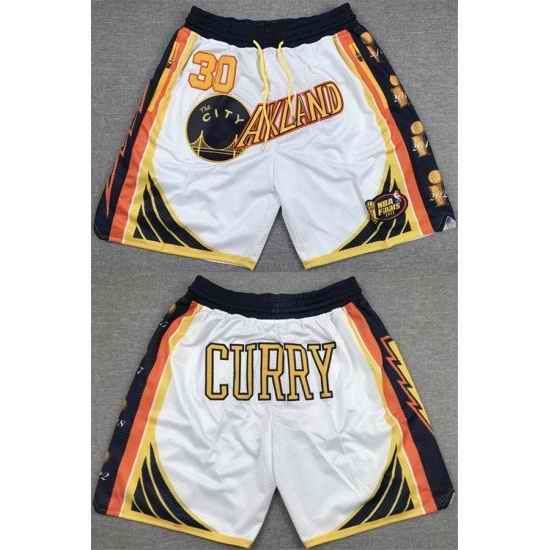Men Golden State Warriors 30 Stephen Curry White Shorts 28Run Small 29